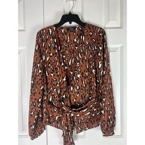 Mittoshop Womens Leopard Blouse Size M